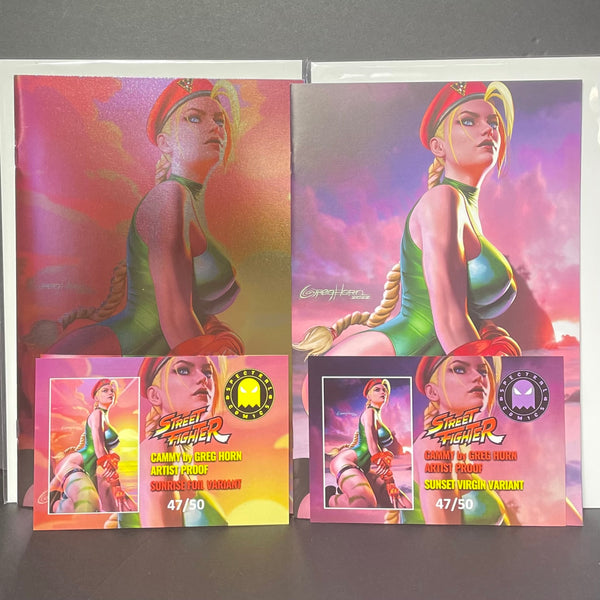 Street Fighter #1 Spectral Comics Exclusive Artist's Proof Set of both Covers; Sunrise Foil Virgin & Sunset Virgin Covers!