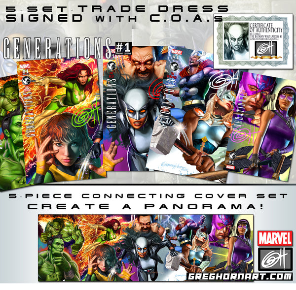Generations # 1 Five-part connecting covers by Greg Horn - Unknown Comics Exclusive Variant