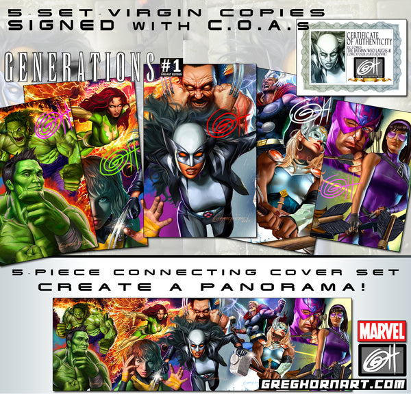 Generations # 1 Five-part connecting covers by Greg Horn - Unknown Comics Exclusive Variant