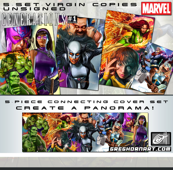 Generations # 1 Five-part connecting covers by Greg Horn - Unknown Comics Exclusive Variant