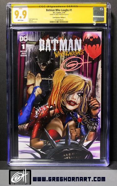Batman Who Laughs # 1 ComicXposure Greg Horn Art Exclusive 9.9 MINT copies - COMPLETE set of 4!!