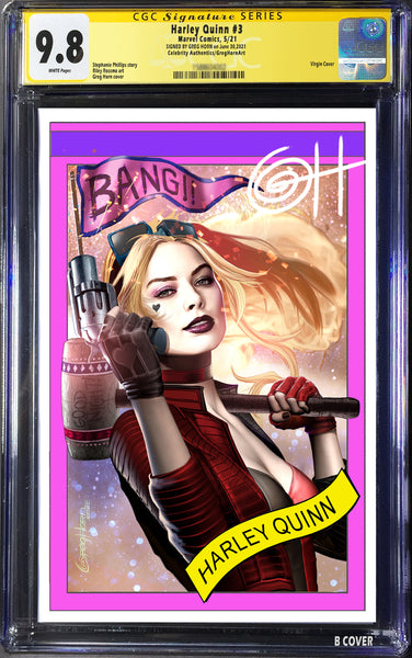 Harley Quinn # 3 - A Celebrity Authentics/Greg Horn Art Exclusive Variant CGC Signature Series Options
