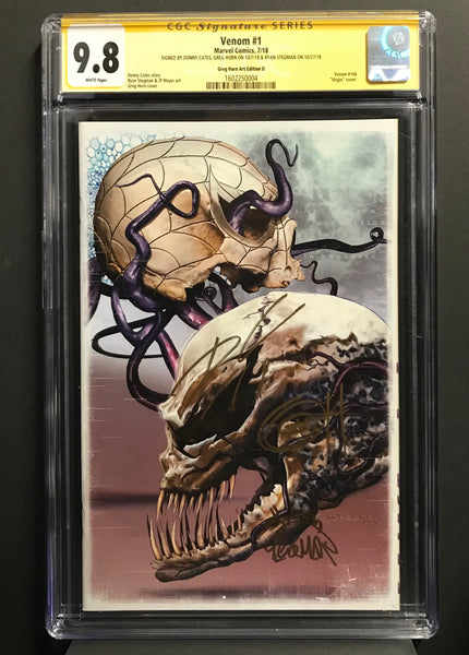 Venom # 1 Greg Horn Art CGC  9.8 Signature Series Triple Signed Set!