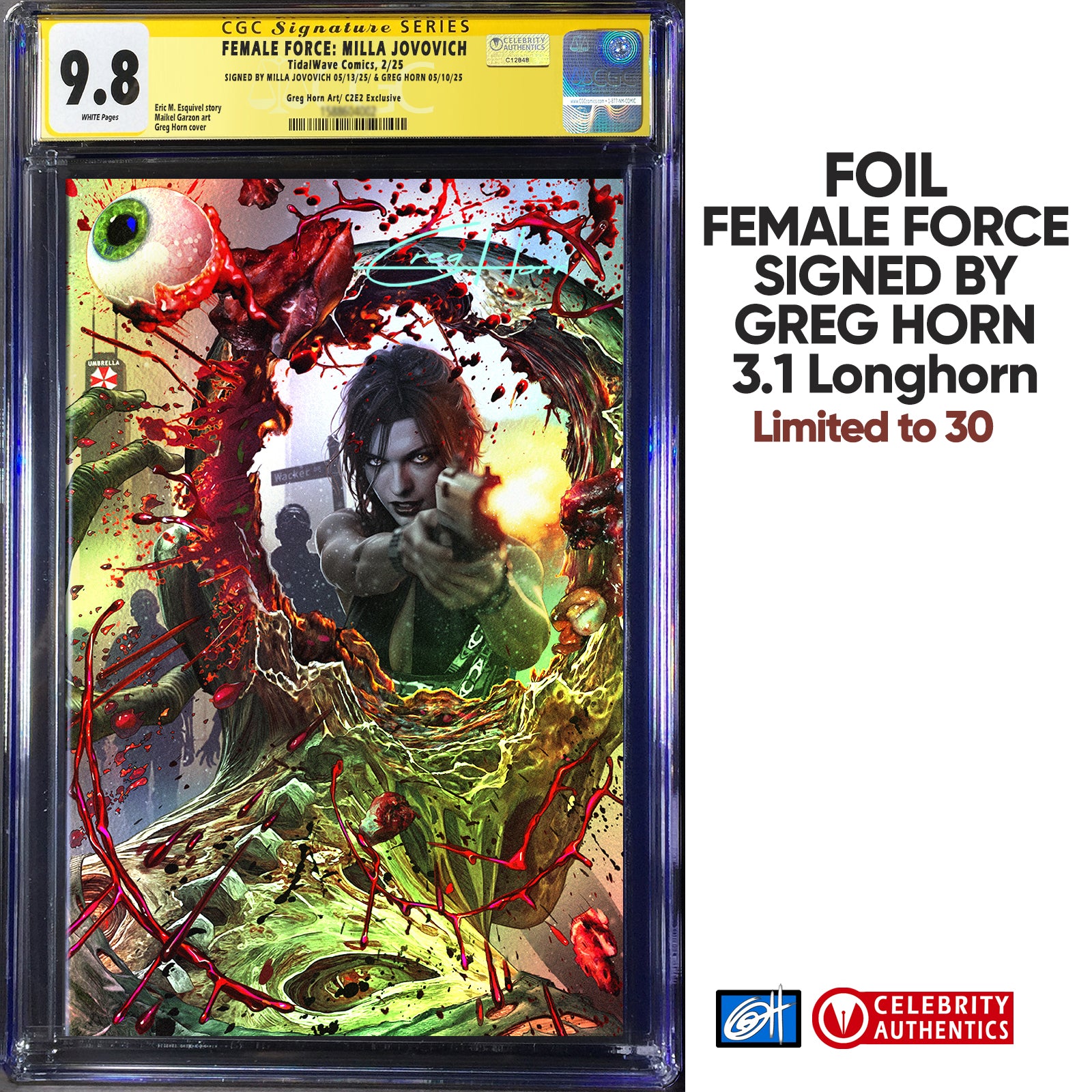 クリストファー・マコス　Schicker Schund　NYパンク Female Force: Milla Jovovich C2E2 Edition CGC Signature Series 9.8