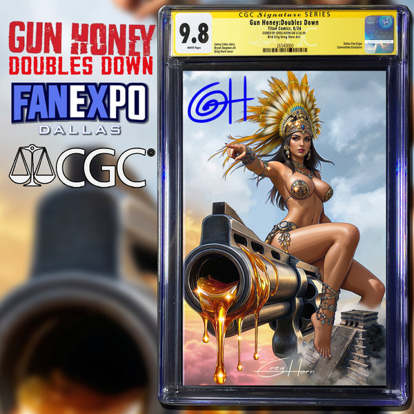 CGC Signature Series 9.8 Options Gun Honey: Doubles Down Bird City Comics / Greg Horn Fan Expo Dallas Edition