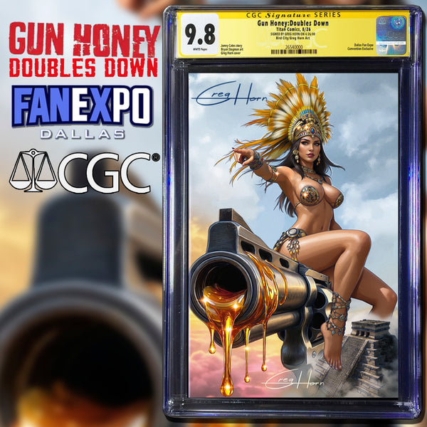 CGC Signature Series 9.8 Options Gun Honey: Doubles Down Bird City Comics / Greg Horn Fan Expo Dallas Edition