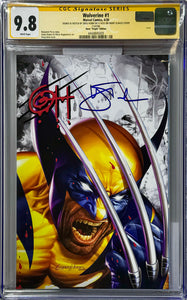 Wolverine #1 Virgin Cover Dual-Signed by Hugh Jackman & Greg Horn w/ Enhanced Signature