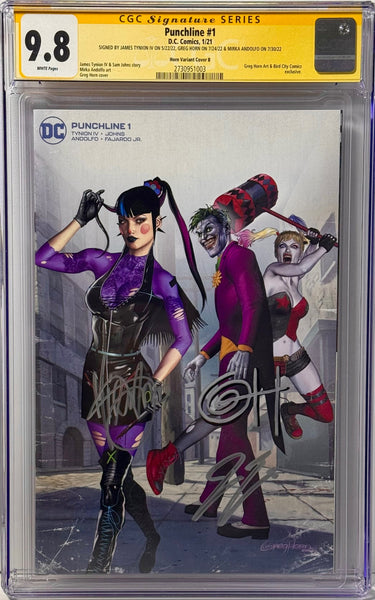 Triple-Signed CGC Signature Series 9.8 Punchline #1 Cover B Signed by Mirka Andolfo, James Tynion IV, & Greg Horn