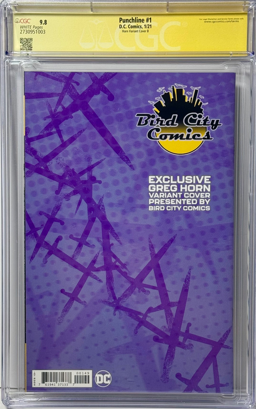 Triple-Signed CGC Signature Series 9.8 Punchline #1 Cover B Signed