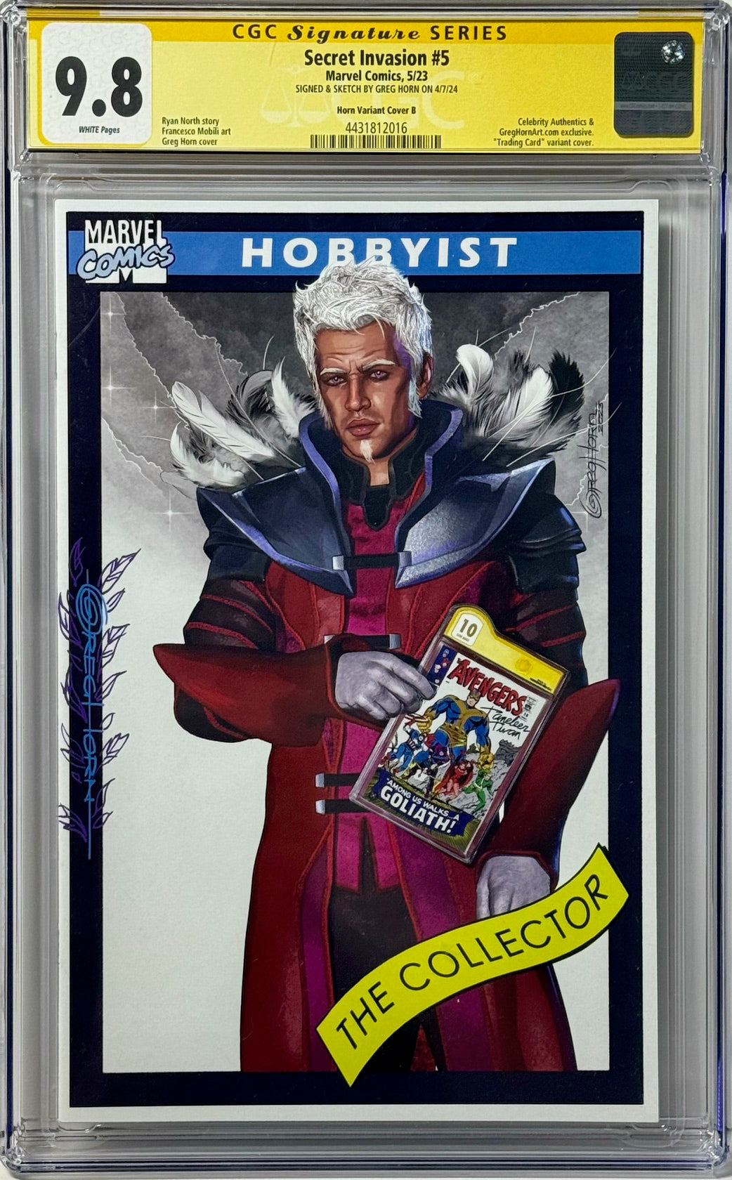 CGC Signature Series 9.8 Secret Invasion #5 Greg Horn Art Ed. The Collector Cover B