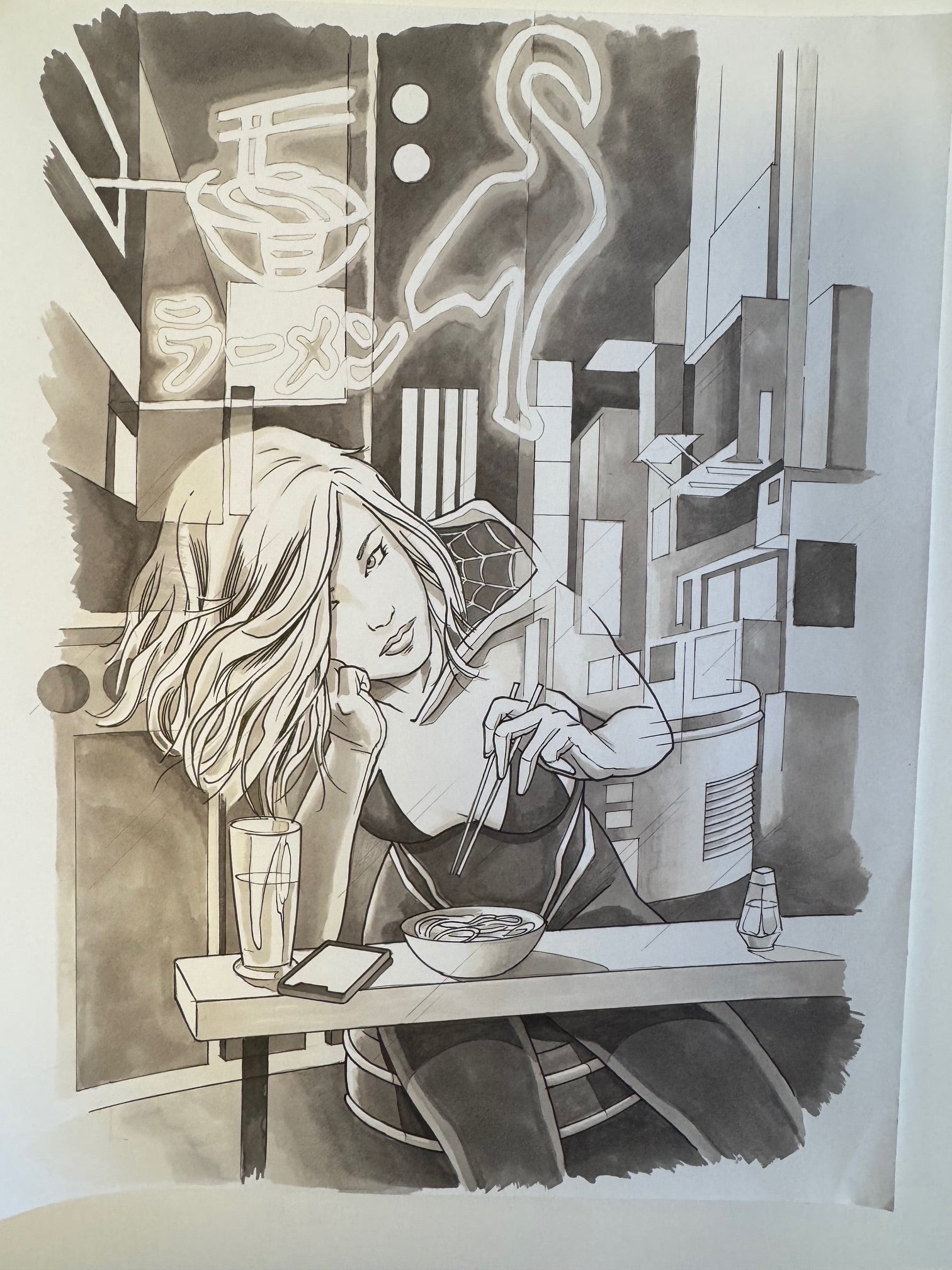 Ghost-Spider Preliminary Art and SDCC 2025 Commission