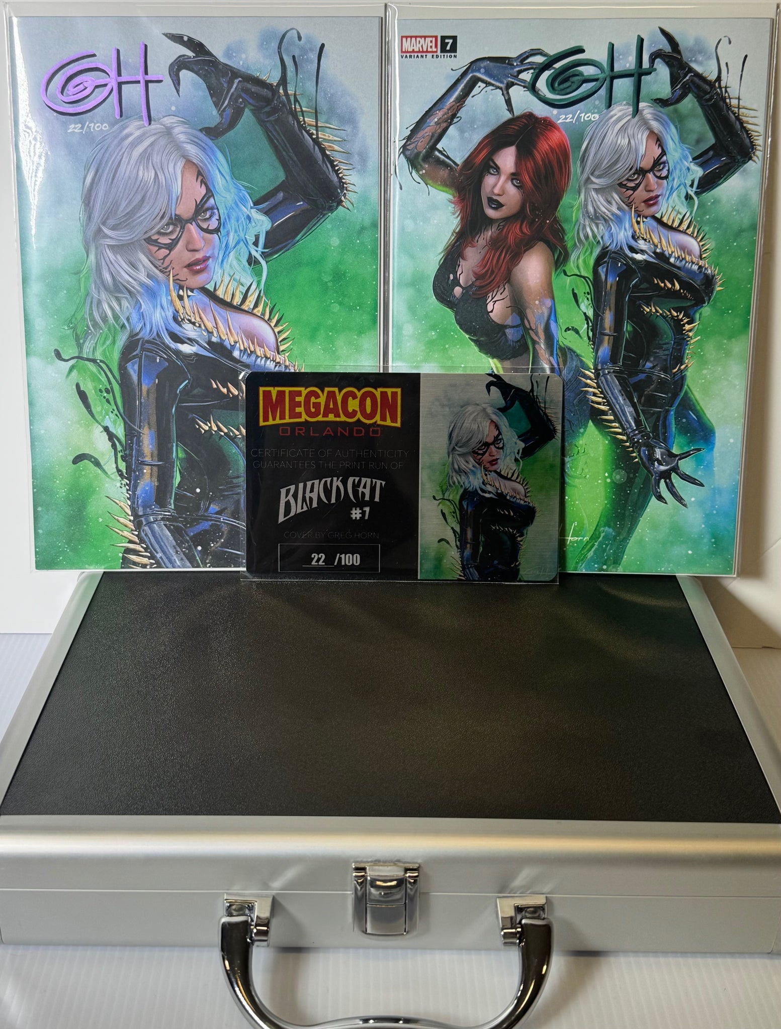 Black Cat #7 Matching #s Virgin and Trade Dress Set – Greg Horn Art