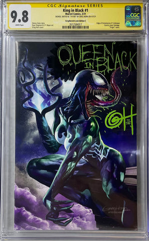 SALE! CGC Signature Series 9.8 King in Black #1 Greg Horn Art Exclusive Cover C with Limited "Queen in Black" Remark # 74/100!