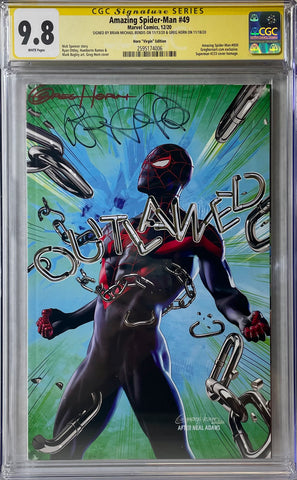 SALE! CGC Signature Series 9.8 Dual-Signed Amazing Spider-Man #49 Greg Horn Art Exclusive Cover B Signed by Bendis & Greg Horn