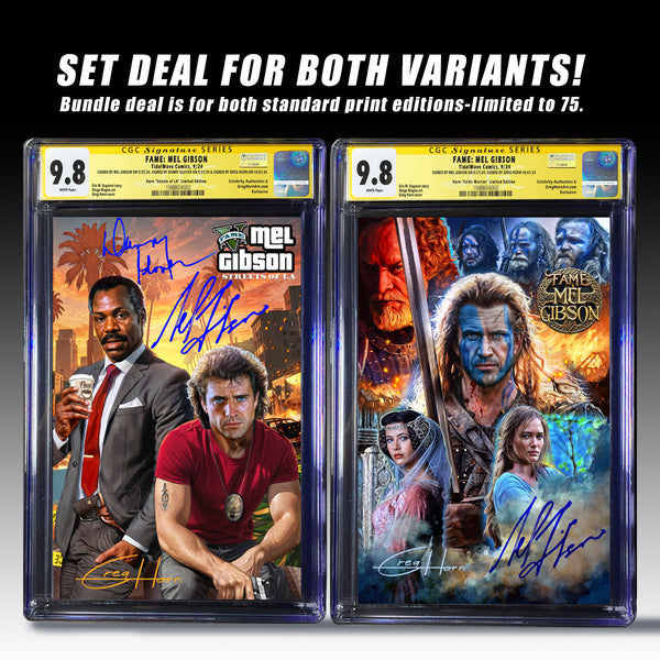 FAME Mel Gibson Greg Horn Art "Celtic Warrior" Edition CGC Signature Series Signed by Mel Gibson & Greg Horn