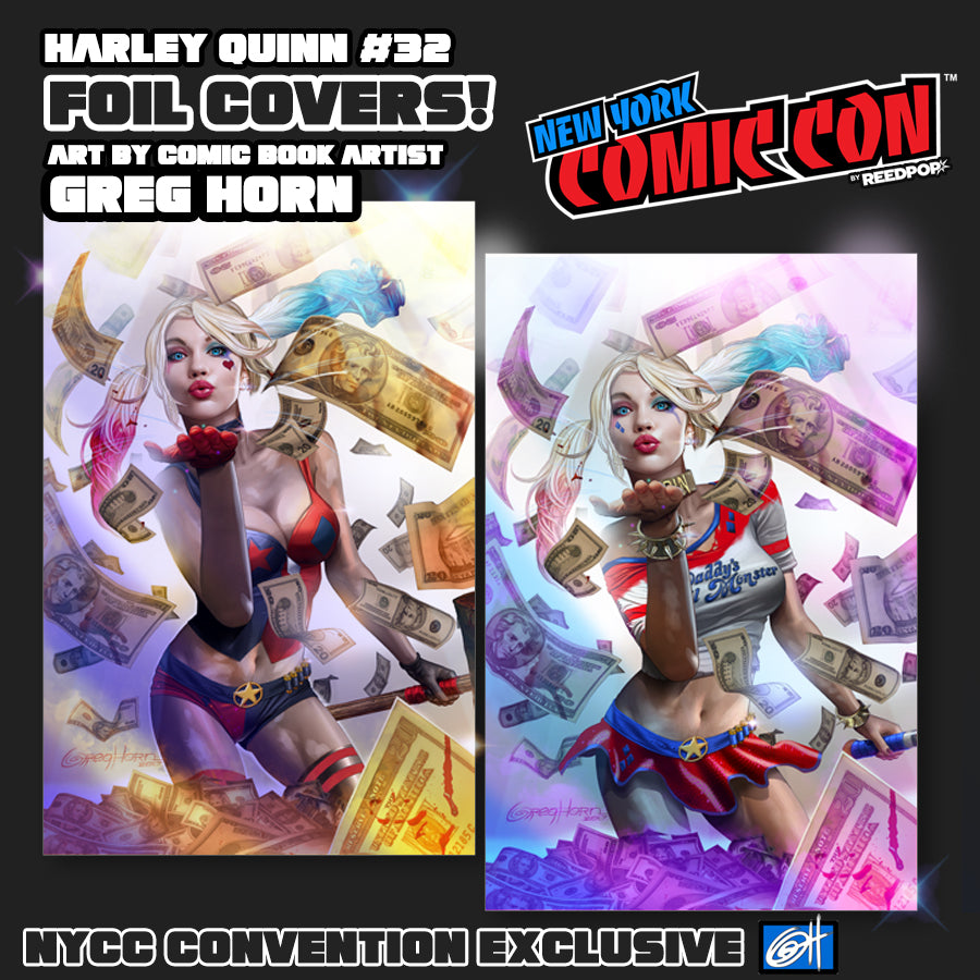 Harley Quinn #32 ! NYCC Exclusive Foil Cover Set of Both Covers