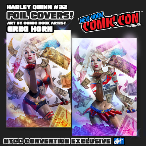 Harley Quinn #32 NYCC Exclusive Foil Covers!