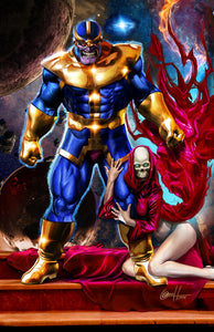 SALE!! Print 11x17 - Thanos with Death 11x17 High Quality Digital Print
