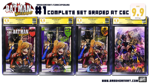 Batman Who Laughs # 1 ComicXposure Greg Horn Art Exclusive 9.9 MINT copies - COMPLETE set of 4!!