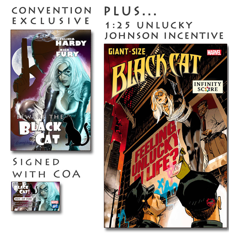 Shhh! It's a Secret Variant of Giant Size Black Cat Infinity Score # 1 -  Greg Horn Art Convention Exclusive (D Cover) - Raw Options!