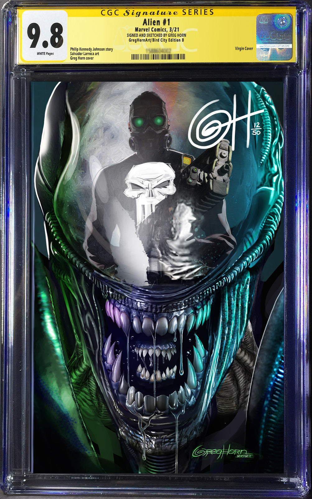 Alien # 1 - A Bird City Comics/Greg Horn Art Variant -CGC Signature Se