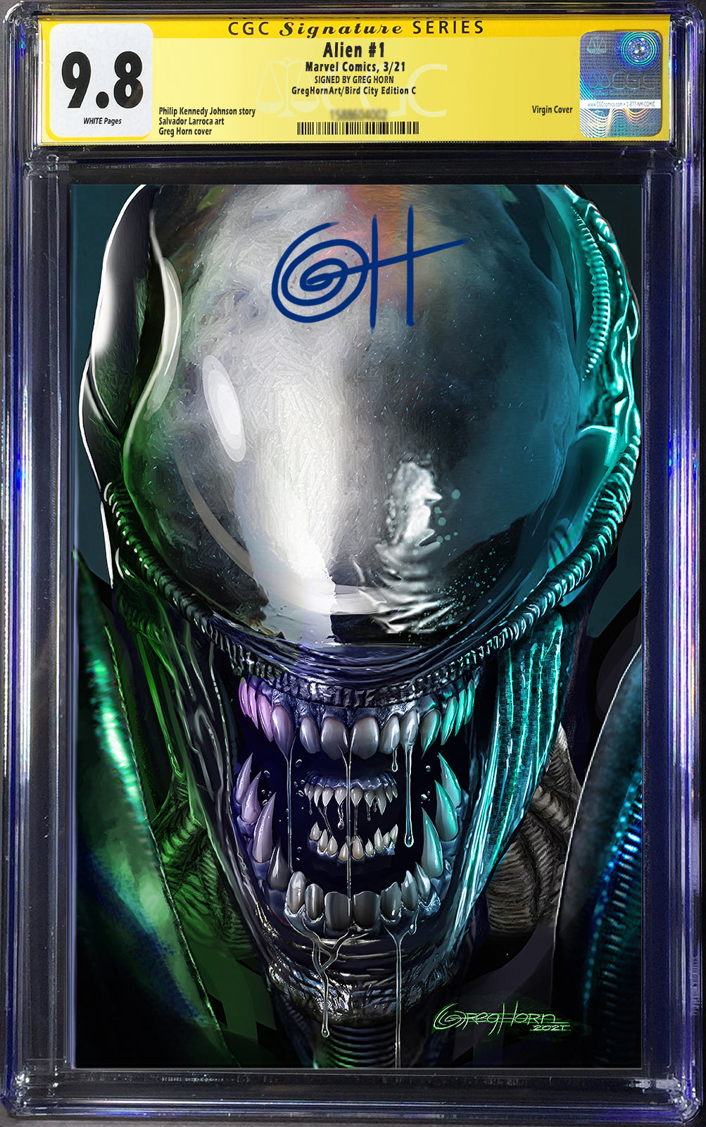 Alien # 1 - A Bird City Comics/Greg Horn Art Variant -CGC Signature Se