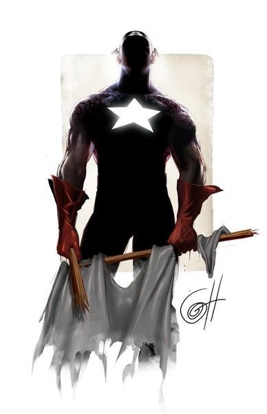 Captain America - No Retreat! - high quality 11 x 17 digital print