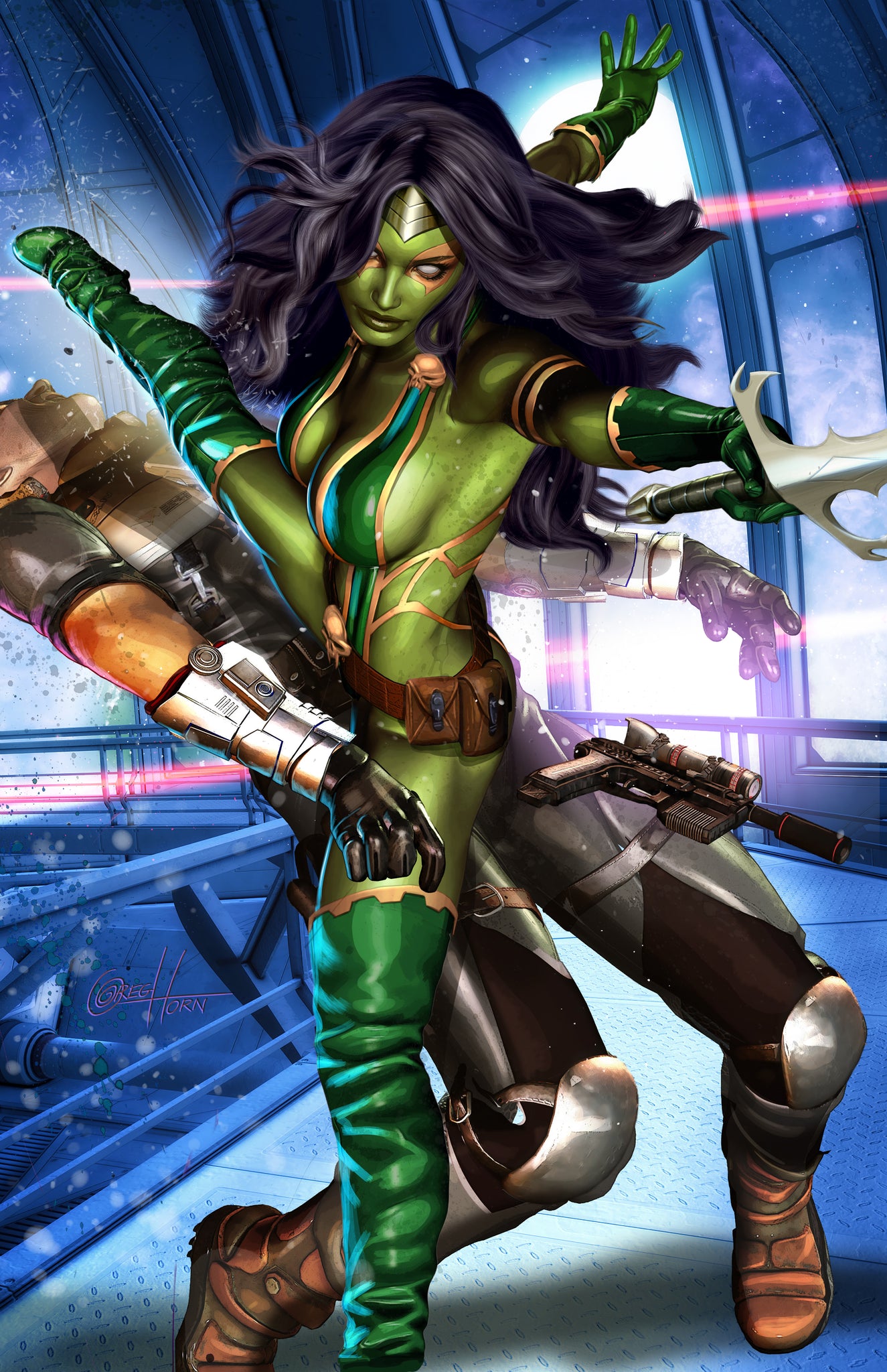 Gamora - War of Heroes  - high quality 11 x 17 digital print - Guardians of the Galaxy