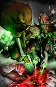 Blackest Night: Green Lantern Corps VS Guy Gardner - high quality 11 x 17 digital print