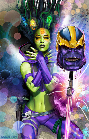 Gamora and Thanos 11 x 17 PRINT - Guardians of the Galaxy