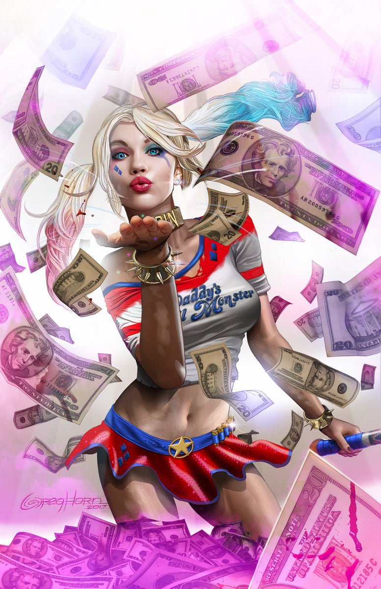 Harley Quinn: Blood Money-PINK with Beskirted Costume - high quality 11 x 17 digital print