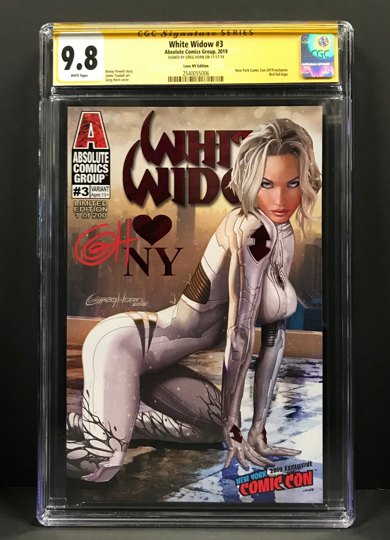 White WIdow # 3 Knowhere Toys Convention Exclusives/Greg Horn Art NYCC Trade Variant CGC