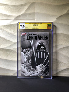 Darth Vader # 1 Blank Variant Sketched and Signed by Greg Horn Wolverine vs Vader CGC 9.6 SS