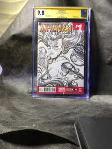Inhumans #1 CGC 9.8 SS Greg Horn Blank Cover Sketch