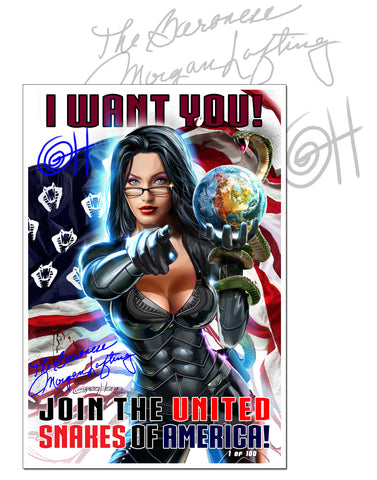 G.I. Joe The Baroness Wants You! - 13 x 19 - Limited Lithograph Dual Signed with CGC Option