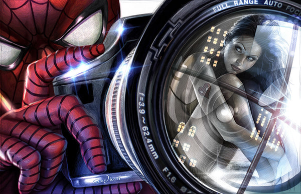 Spider-man - Camera with Mary J - high quality 11 x 17 digital print