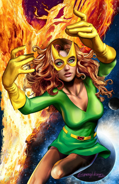 Phoenix Resurrection ( THREE costume options) - high quality 11 x 17 digital print