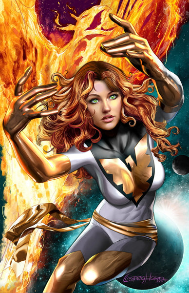 Phoenix Resurrection ( THREE costume options) - high quality 11 x 17 digital print