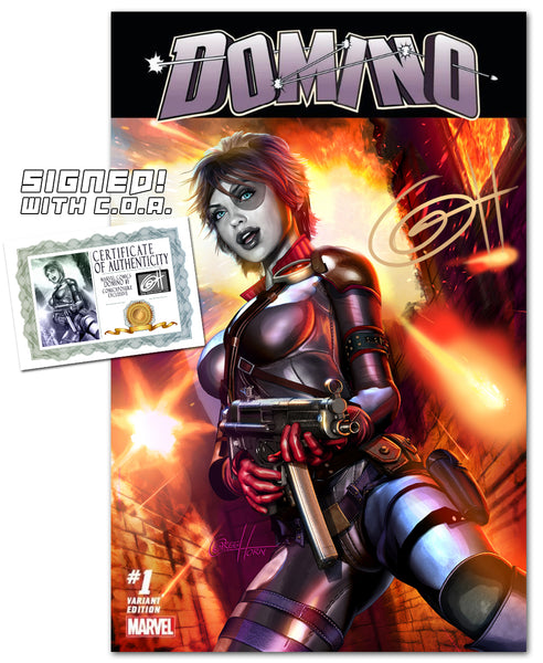 Domino #1 ComicXposure Exclusive with cover by Greg Horn - 11 x 17 Deadpool print option