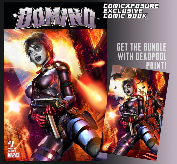 Domino #1 ComicXposure Exclusive with cover by Greg Horn - 11 x 17 Deadpool print option