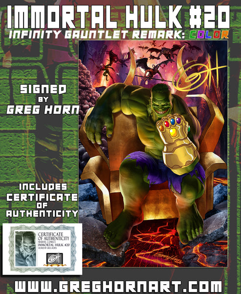 Immortal Hulk # 20 - ComicXposure Greg Horn Art Remarqued Books