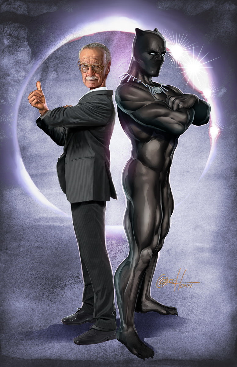 Black Panther and Stan the Man - High Quality 11 x 17 DIgital print