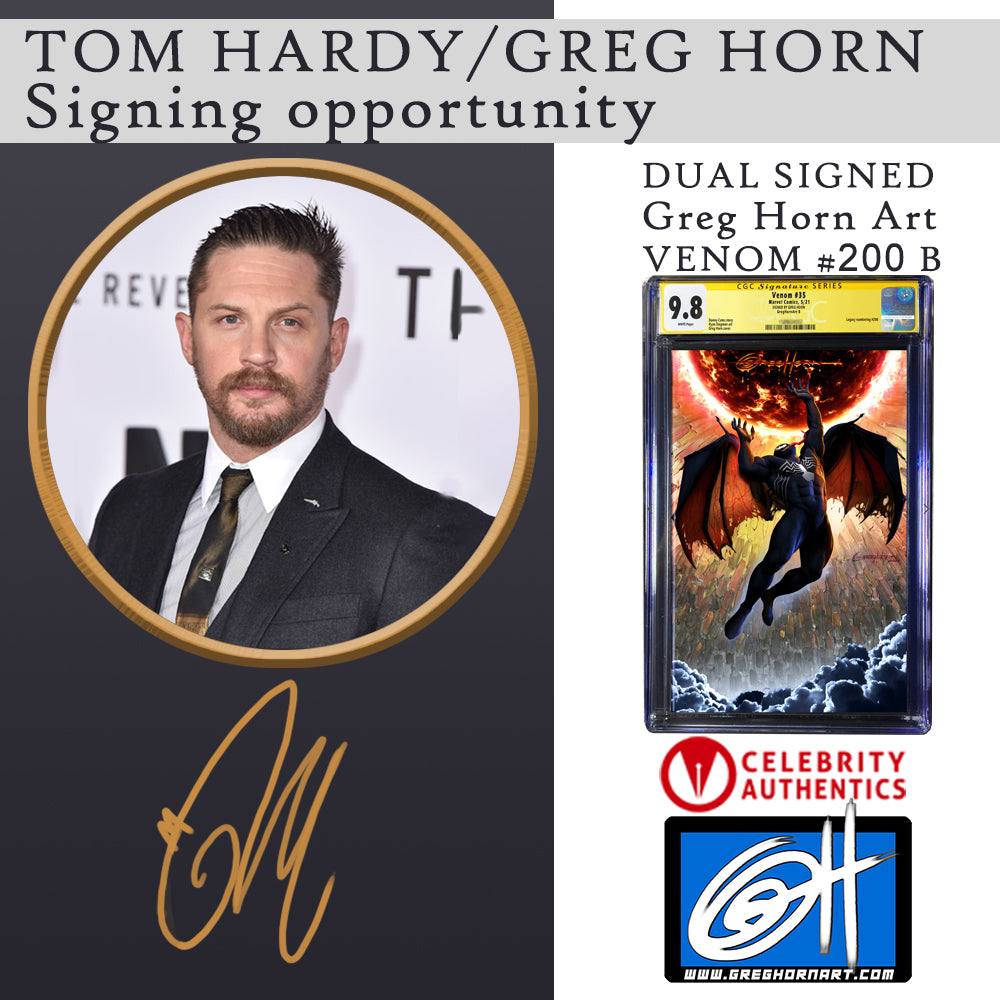 Venom CGC Options -- Dual Signed books by Tom Hardy & Greg Horn